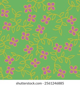 Abstract Wallpaper Seamless Vintage Rose Pattern On flowers and leaves Background