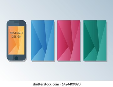 Abstract wallpaper set with different colors for mobile phones