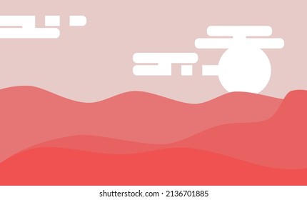 Resumen fondo de pared ondas de montaña primavera fondo de diseño estilo japonés