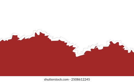 Fondo de pantalla abstracto de papel rasgado con patrones rojos y blancos sobre un fondo transparente. Adecuado para cubiertas de libros, carteles, Anuncios