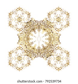 Abstract wallpaper, wrapping decoration. Cute snowflake on white colors. Symbol of winter, Merry Christmas holiday, Happy New Year celebration Vector illustration. Snowflake simple.