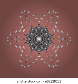 Abstract wallpaper, wrapping decoration. Snow on colorful background. Symbol of winter, Merry Christmas holiday, Happy New Year celebration Vector illustration. Snowflake simple.