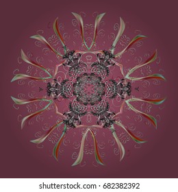 Abstract wallpaper, wrapping decoration. Snow on colorful background. Symbol of winter, Merry Christmas holiday, Happy New Year celebration Vector illustration. Snowflake simple.