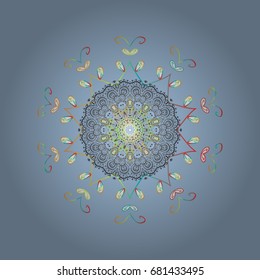 Abstract wallpaper, wrapping decoration. Snowflake simple. Snow on colorful background. Symbol of winter, Merry Christmas holiday, Happy New Year celebration Vector illustration.