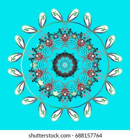 Abstract wallpaper, wrapping decoration. Snowflake simple. Snow on colored background. Symbol of winter, Merry Christmas holiday, Happy New Year celebration Vector illustration.
