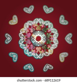 Abstract wallpaper, wrapping decoration. Snowflake simple. Snow on colorful background. Symbol of winter, Merry Christmas holiday, Happy New Year celebration Vector illustration.