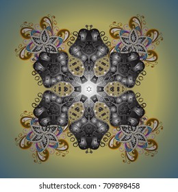 Abstract wallpaper, wrapping decoration. Snowflake simple. Snow on background. Symbol of winter, Merry Christmas holiday, Happy New Year celebration Vector illustration.