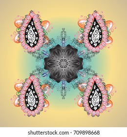 Abstract wallpaper, wrapping decoration. Snowflake simple. Snow on background. Symbol of winter, Merry Christmas holiday, Happy New Year celebration Vector illustration.