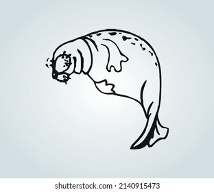 Abstract walrus with shading techniques for illustration