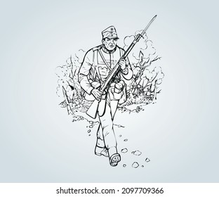 abstract war soldier figure for illustration