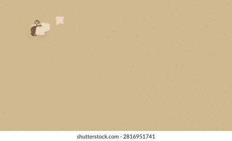 Abstract warm beige grunge background with fine scattered speckles and small brown and white paint splashes