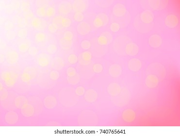 Abstract warm bokeh light on soft pink background vector illustration.