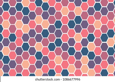 Abstract warm color pattern hexagon background vector.Modern design for your prints, cards, flyers, brochures, posters, banners, presentation etc.