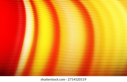 Abstractas Ondas De Color Cálido Con Rayas De Luz Roja Y Amarilla Para El Diseño De Fondo