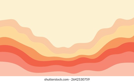 Abstract warm color wavy lines background for design elements and artistic composition