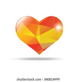 abstract warm colors heart vector illustration