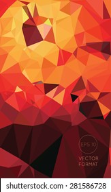 Abstract warm colors triangular low poly style vector background,Vector illustration
