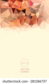 Abstract warm colors triangular low poly style vector background,Vector illustration