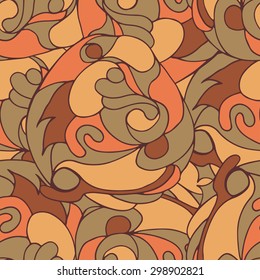 Abstract warm floral seamless pattern in vector