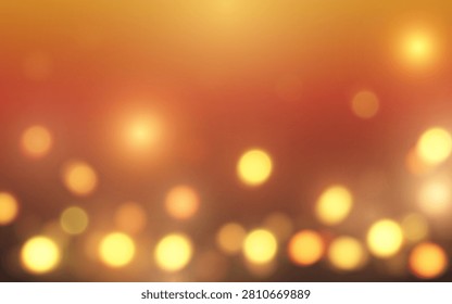 Abstract Warm Golden Orange Bokeh Light Background with Soft Glowing Blur and Festive Luxury Texture, Background decoration