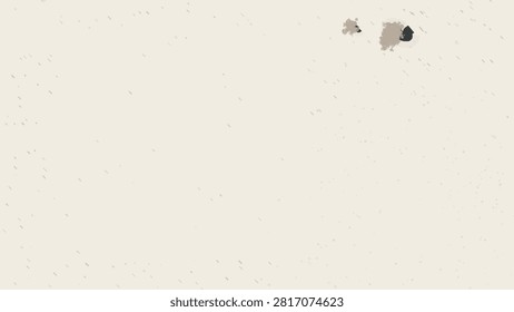Abstract warm ivory grunge background with fine distressed speckles and small gray paint splashes near the upper corner