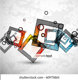 Abstract warm squares. Vector design