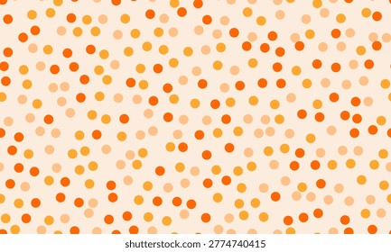 Abstract warmtoned polka dot pattern.  Versatile design perfect for backgrounds, textiles, and branding.  Evokes feelings of joy, energy, and celebration.