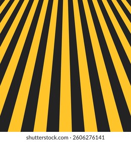 Abstract warning stripes perspective dynamic yellow black industrial hazard pattern