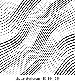 Abstract warped Diagonal Striped Background . Vector curved twisted slanting, waved lines texture
