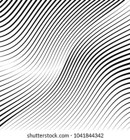 Abstract warped Diagonal Striped Background . Vector curved twisted slanting, waved lines texture
