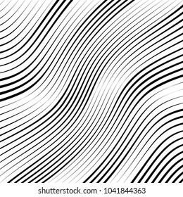 Abstract warped Diagonal Striped Background . Vector curved twisted slanting, waved lines texture
