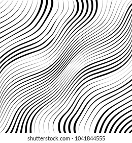 Abstract warped Diagonal Striped Background . Vector curved twisted slanting, waved lines texture
