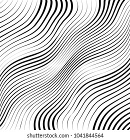 Abstract warped Diagonal Striped Background . Vector curved twisted slanting, waved lines texture
