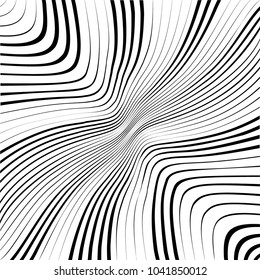 Abstract warped Diagonal Striped Background . Vector curved twisted slanting, waved lines texture

