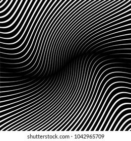 Abstract warped Diagonal Striped Background . Vector curved twisted slanting, waved lines texture
