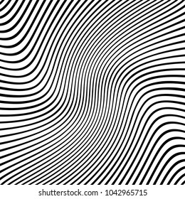 Abstract warped Diagonal Striped Background . Vector curved twisted slanting, waved lines texture
