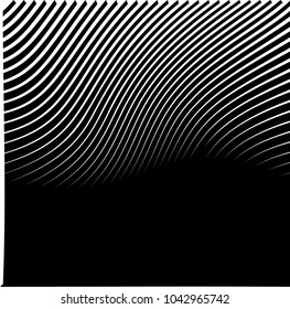 Abstract warped Diagonal Striped Background . Vector curved twisted slanting, waved lines texture
