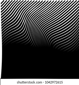 Abstract warped Diagonal Striped Background . Vector curved twisted slanting, waved lines texture

