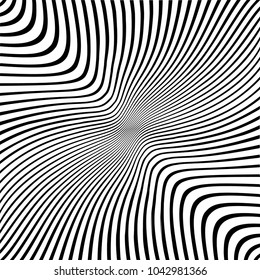 Abstract warped Diagonal Striped Background . Vector curved twisted slanting, waved lines texture
