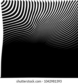 Abstract warped Diagonal Striped Background . Vector curved twisted slanting, waved lines texture
