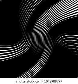 Abstract warped Diagonal Striped Background . Vector curved twisted slanting, waved lines texture
