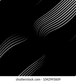 Abstract warped Diagonal Striped Background . Vector curved twisted slanting, waved lines texture