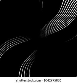 Abstract warped Diagonal Striped Background . Vector curved twisted slanting, waved lines texture

