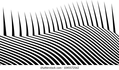 Abstract warped Diagonal Striped Background . Vector curved twisted slanting, waved lines texture

