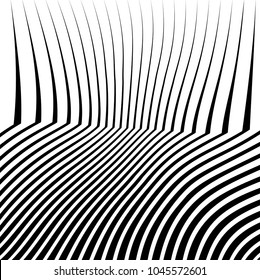 Abstract warped Diagonal Striped Background . Vector curved twisted slanting, waved lines texture
