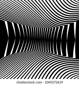 Abstract warped Diagonal Striped Background . Vector curved twisted slanting, waved lines texture
