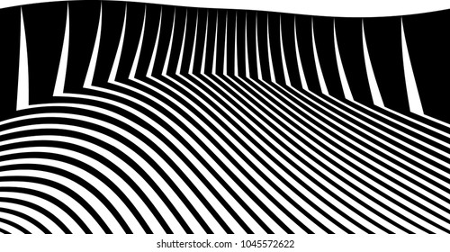 Abstract warped Diagonal Striped Background . Vector curved twisted slanting, waved lines texture
