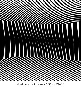 Abstract warped Diagonal Striped Background . Vector curved twisted slanting, waved lines texture
