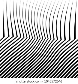 Abstract warped Diagonal Striped Background . Vector curved twisted slanting, waved lines texture
