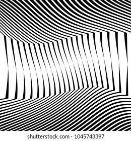 Abstract warped Diagonal Striped Background . Vector curved twisted slanting, waved lines texture